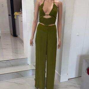 Olive Green Halter set